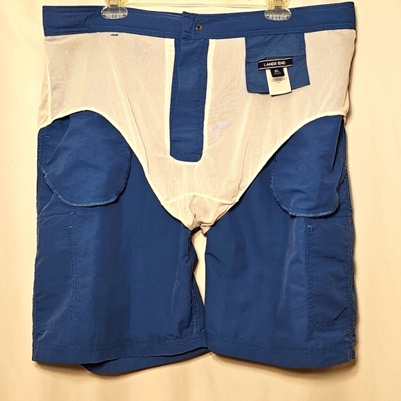 Lands' End Mens Blue Quick Dry Adventure Cargo Shorts Swim Trunks Size XL 40-42 - Picture 6 of 6